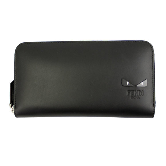 Fendi Zip Bugs Long Leather Micro Collection Black Wallet - Picture 1 of 4